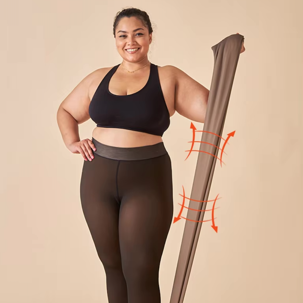 Den gjennomsiktige fleece-strømpebuksa